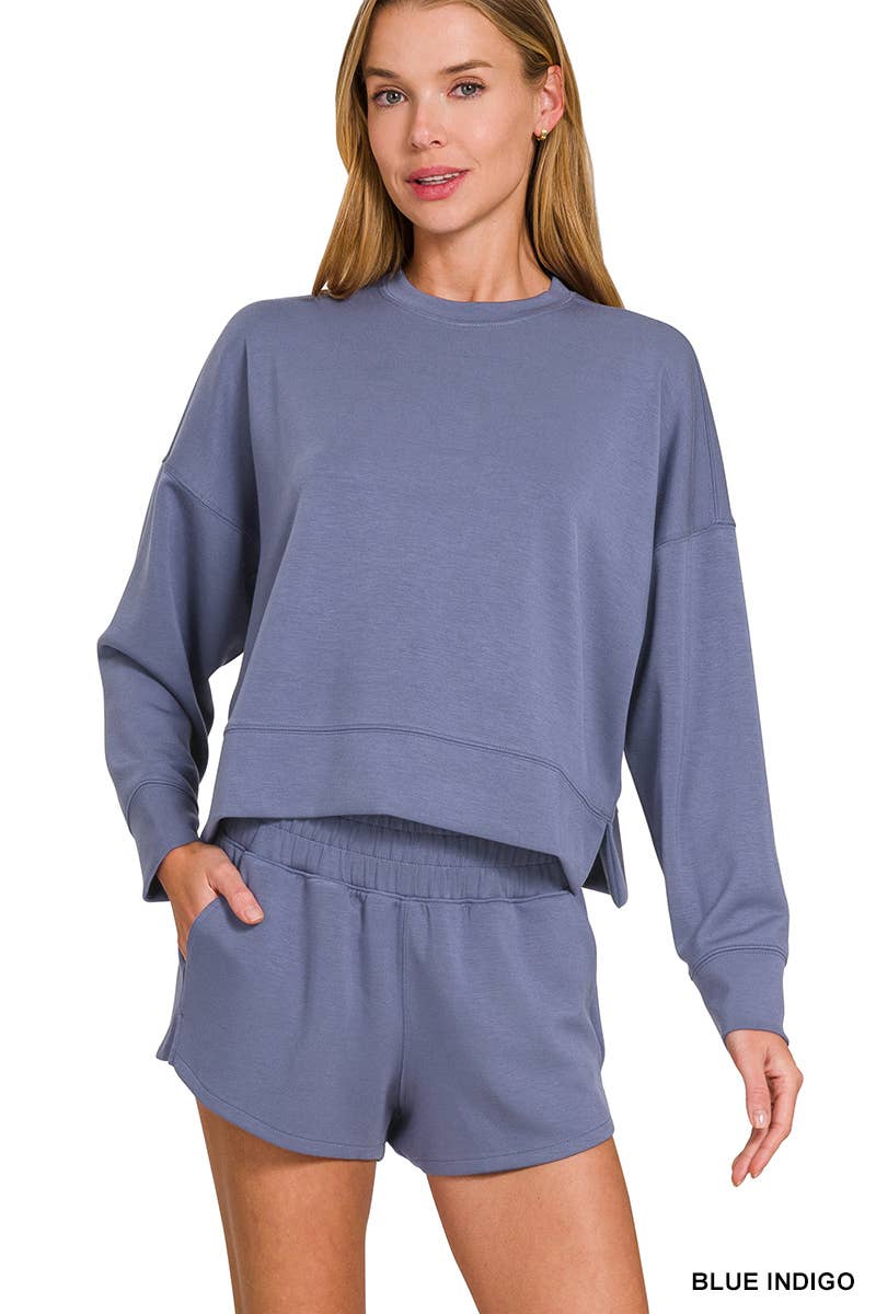 Scuba Sweatshirts & Shorts 2PC Set SI-27476 Zenana