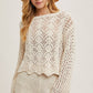 OPEN KNIT SWEATER PULLOVER & SHORTS SET