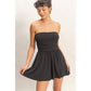 Strapless Shirred Waist Romper