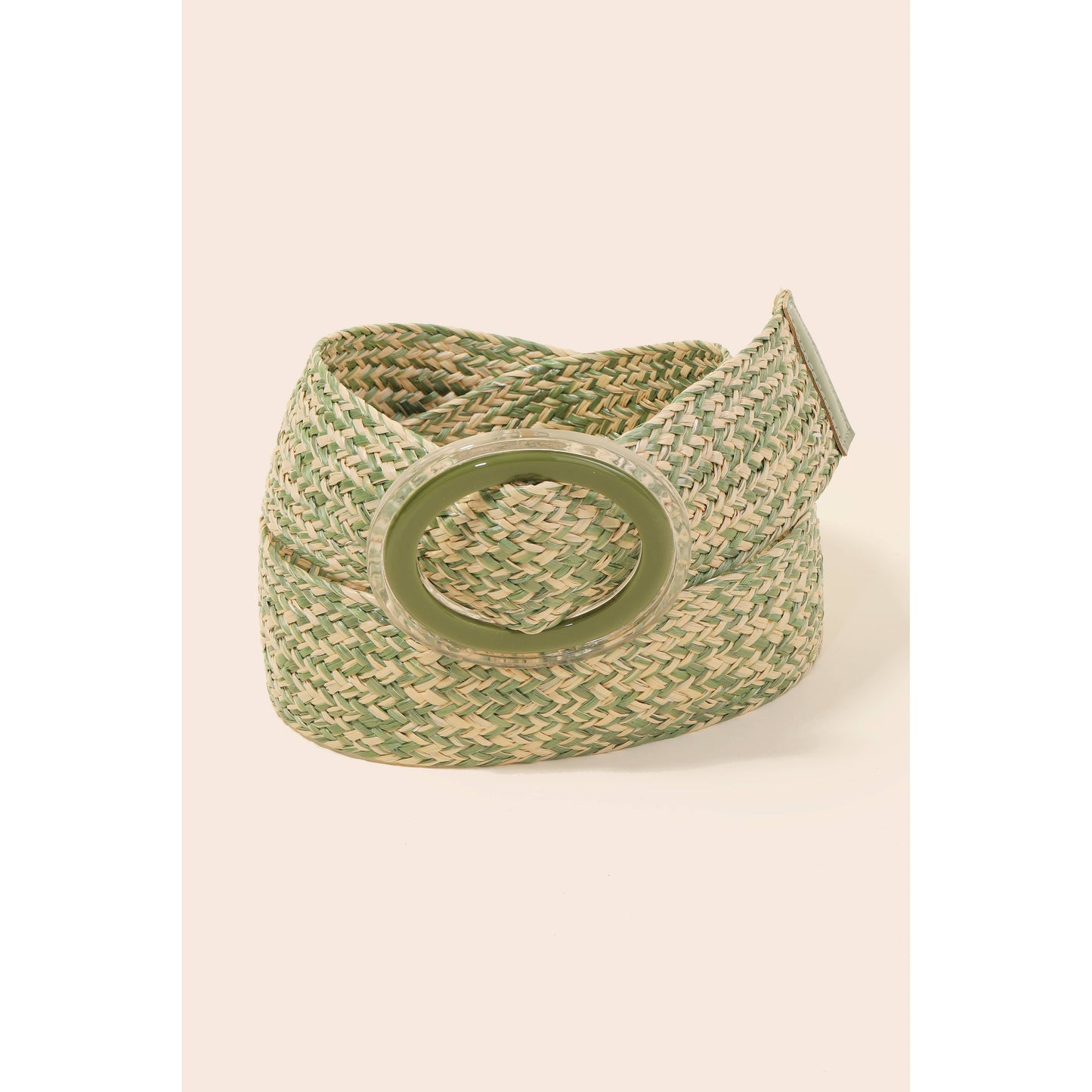 Hoop Buckle Wide Braided Belt