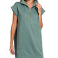 Textured Knit Jacquard Quarter Zipper Dress Zenana