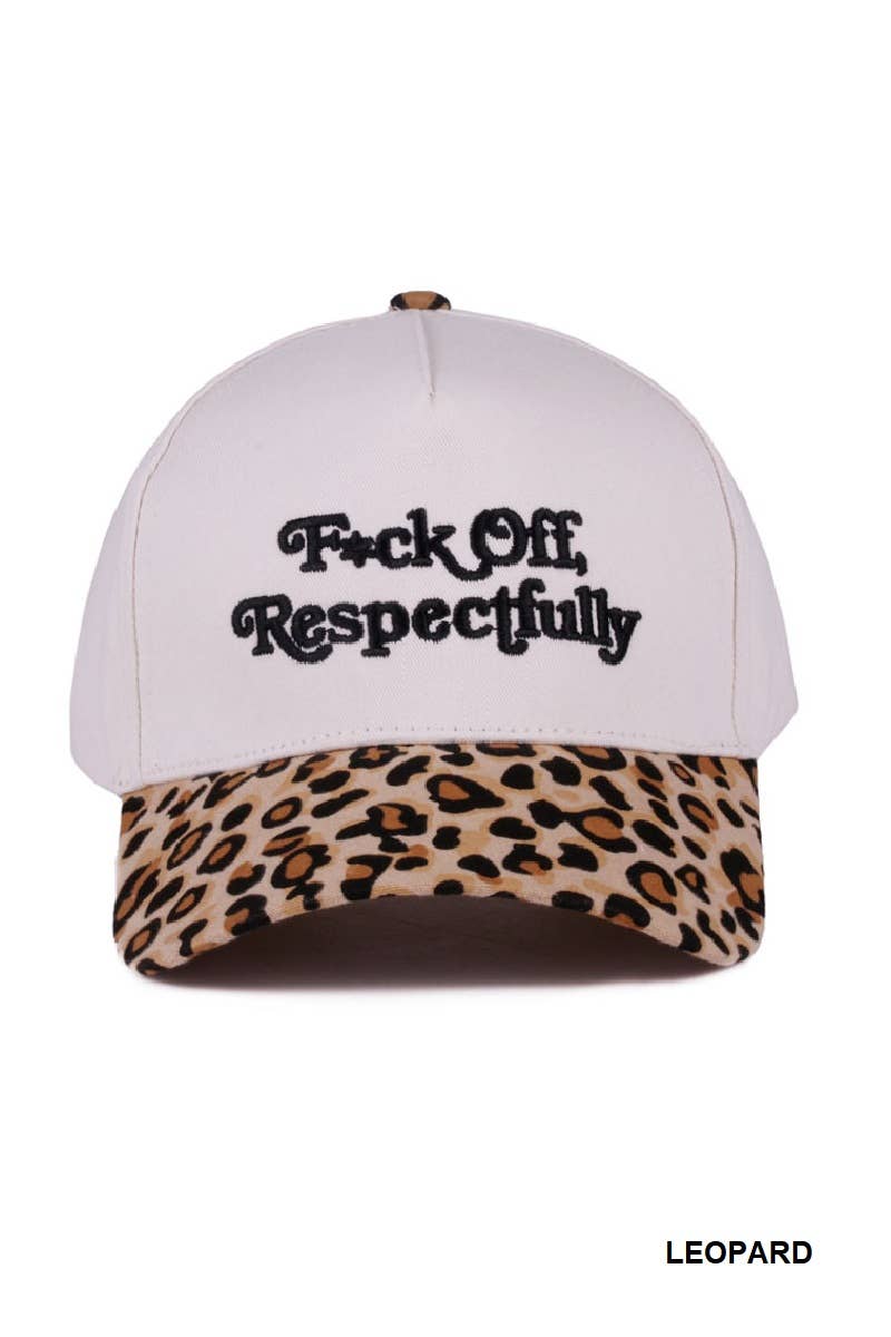 Fxck Off Respectfully Two Tone Canvas Cotton Cap Zenana Consgt.
