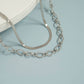 18K Gold PVD Stainless Steel Hammered Oval Chain Necklace