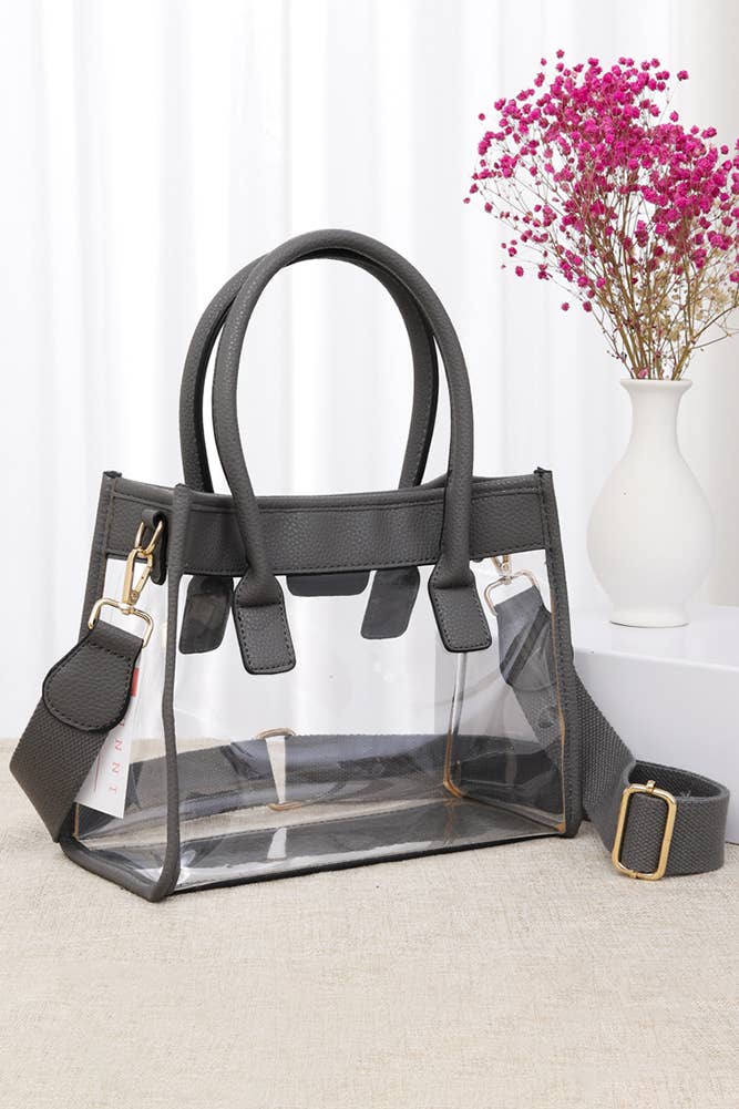Clear handbag with color trim from Sip and Shop Arizona
