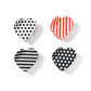 Polka Dot & Striped Heart Hair Claw Clips | 40H1053