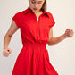 BUTTER SHORT SLEEVE QUARTER ZIP ROMPER