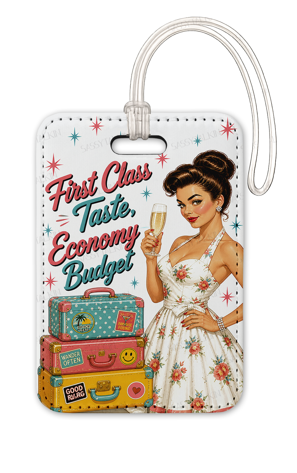 Sassy girl, Luggage Tag, First Class Taste