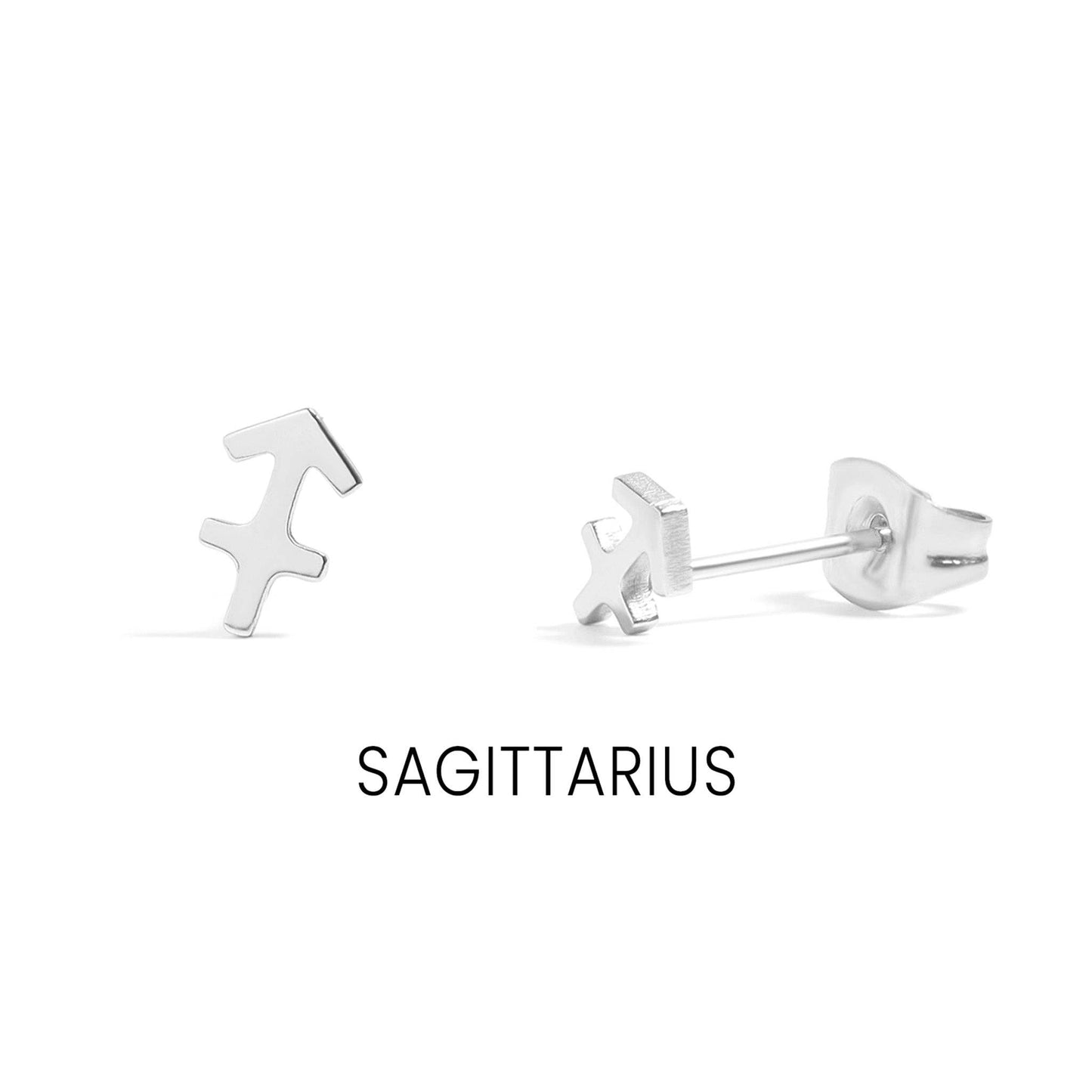18K Gold PVD Stainless Steel Zodiac Stud Earrings