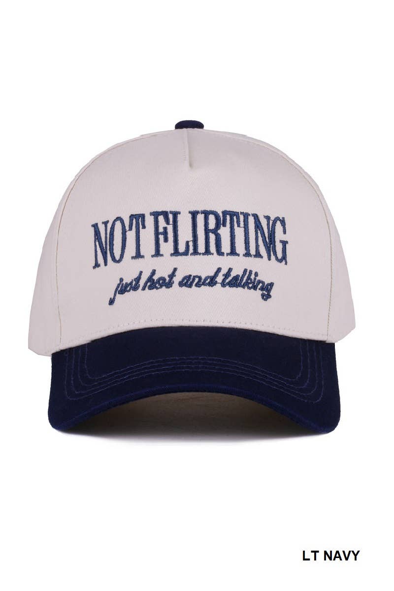 0731 Not Flirting Two Tone Canvas Cotton Cap SI-28474 Zenana Consgt.