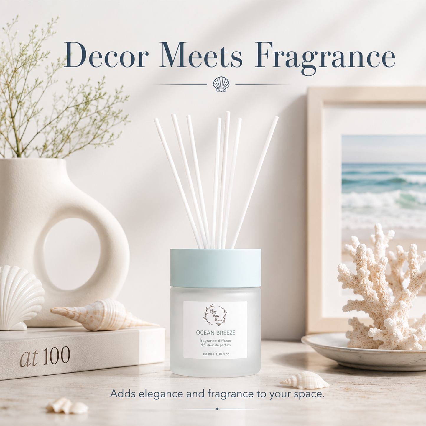 Reed Diffuser Set 100Ml / 3.38fl OZ  Gift Box- Ocean Breeze