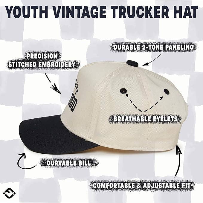 Kids/Baby Two Tone Cap - Long Live Boyhood - Black/Beige