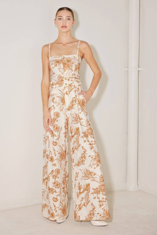 A printed woven jumpsuit - FP1472