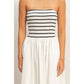 Striped Strapless Flowy Midi Dress