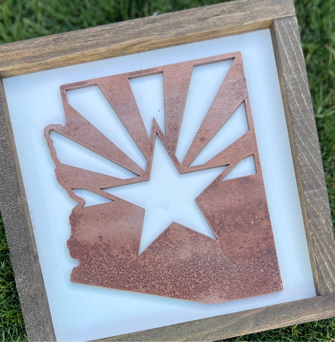 Arizona copper flag sign, Arizona sign, Arizona flag