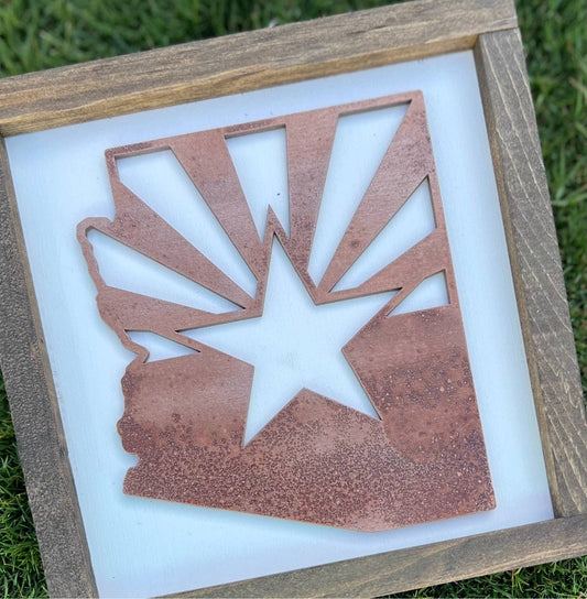 Arizona copper flag sign, Arizona sign, Arizona flag