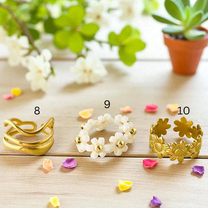 Waterproof 18K Gold Plated Rings Stackable Dainty, Statement