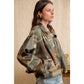 PRINTED HOODED WINDBREAKER JACKET TOP