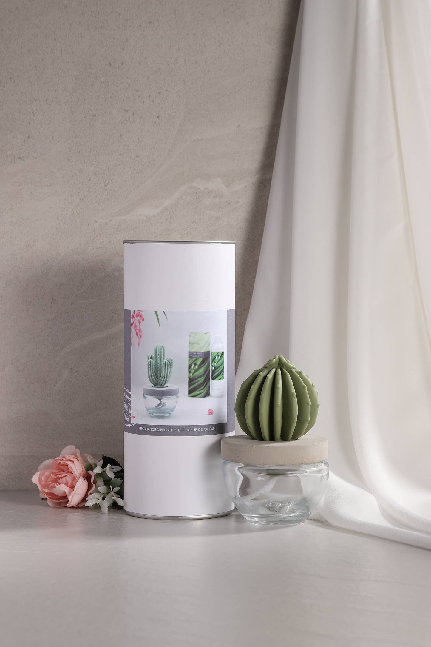 Cactus - Barrel Cactus ceramic diffuser gift set - 100ml