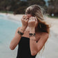 "Connect" Black & Cream with Gold Accent Hair Tie Bracelets