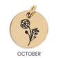 18K Gold PVD Stainless Steel Birth Flower Charm