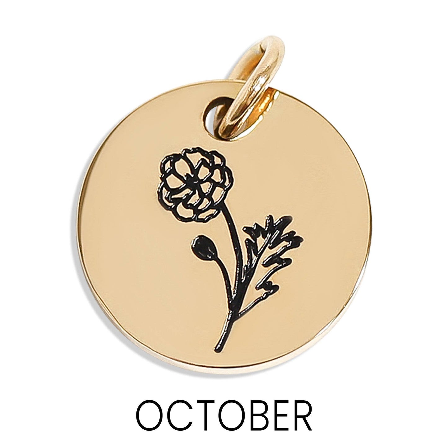 18K Gold PVD Stainless Steel Birth Flower Charm