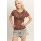 Textured Lace Short Sleeve Top