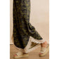 CAMO PRINT LACE HEM FULL LENGTH WIDE LEG PANTS