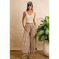 FRENCH TERRY OUT SEAM DETAIL TULIP HEM PANTS