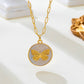 Paperclip Chain Butterfly Enamel Pendant Necklace | 80N93789