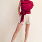 Boat Neck Waist Tie Blouse