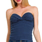 Viscose striped sweater tube top