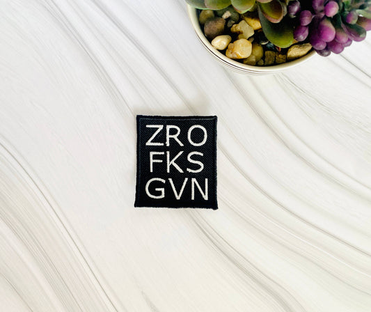 ZRO FKS GVN embroidered iron-on hat patch