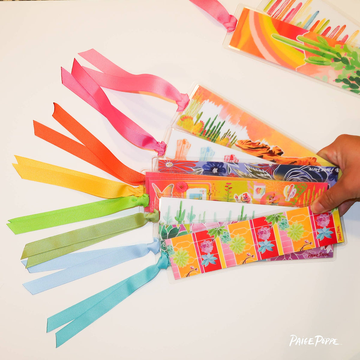 "Technicolor Agave" Ribboned Bookmark