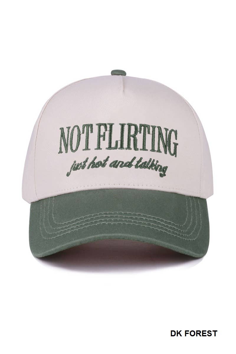 0731 Not Flirting Two Tone Canvas Cotton Cap SI-28474 Zenana Consgt.