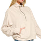 Scuba Half Zip Pullover With Kangaroo Pocket Zenana