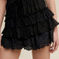 Lace Tiered Shorts with Ruffle Details