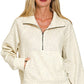 Scuba Half Zip Pullover With Kangaroo Pocket Zenana