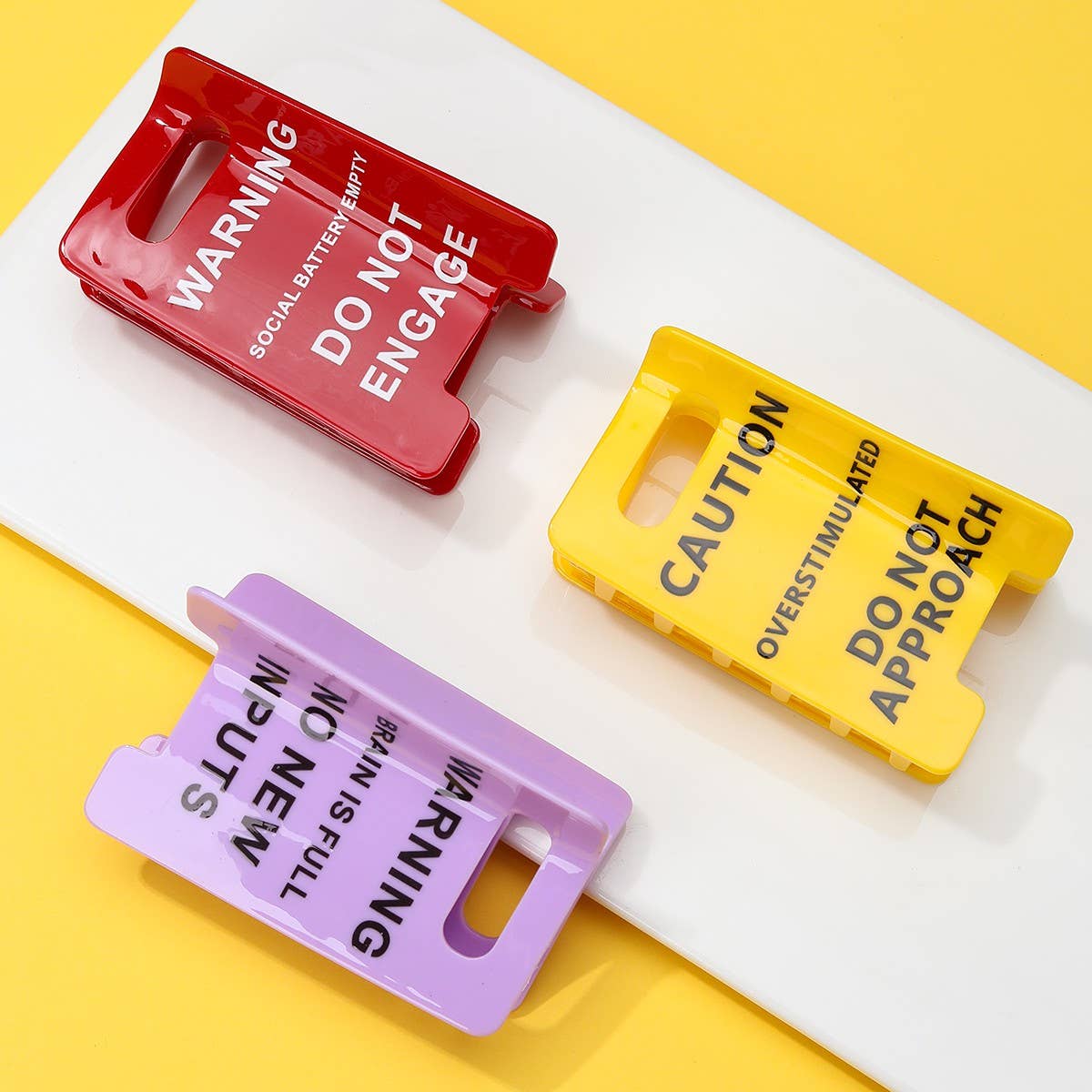 Funny Caution Sign Hair Claw Clip | 40H1055