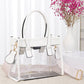 Color Trim Clear Hand Bag