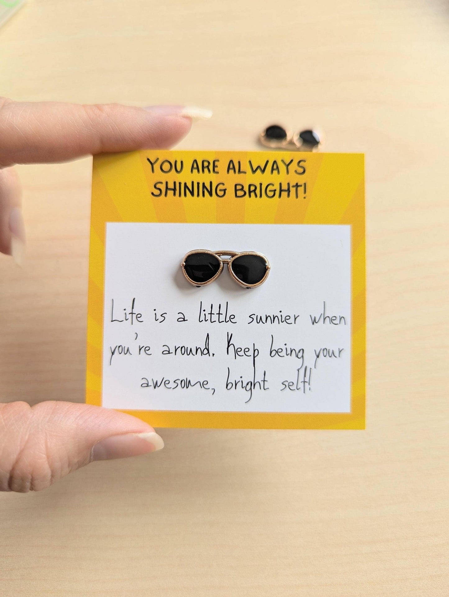 Mini Card with Sunglasses Figurine - Encouragement Gift
