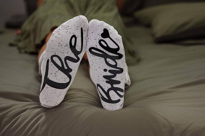 Double Stripe Cotton Socks - The Bride (Confetti Ivory)