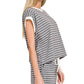Stripe Contrast Trim Top And Shorts Set