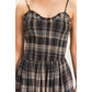 Plaid Smocked Maxi Dress
