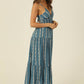 F4F72-W738 PRINTED MAXI DRESS WITH CUTOUT