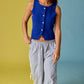 PT50333 Audrey Sleeveless Button Up Top