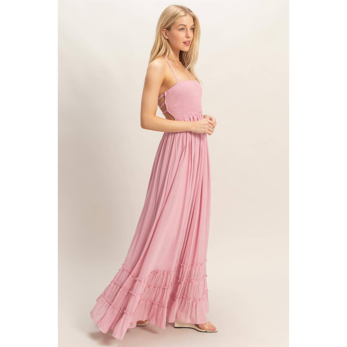 Smocked Halter Maxi Dress