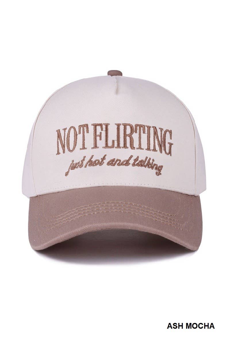 Not Flirting Two Tone Canvas Cotton Cap
