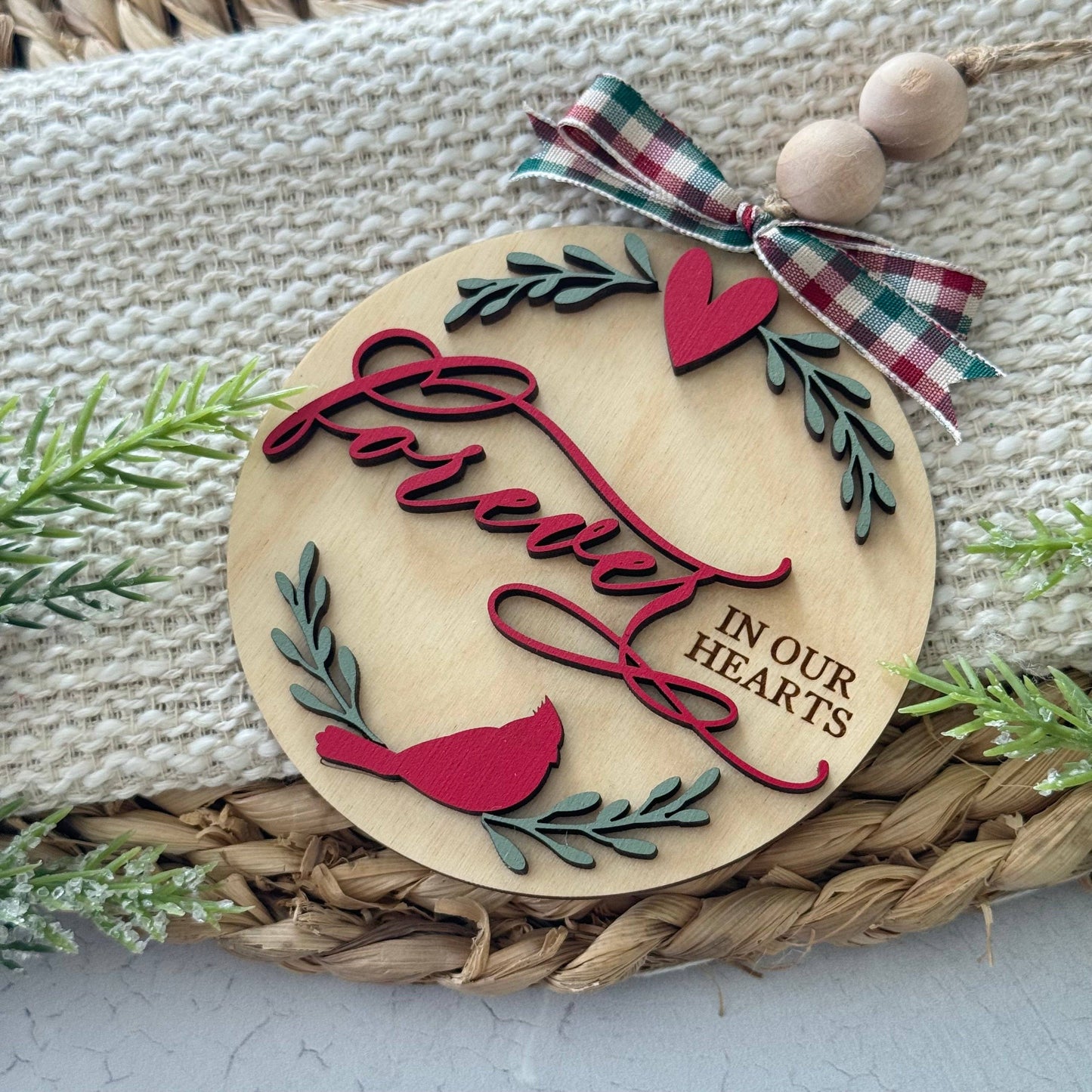 Cardinal Memorial Christmas Ornament – Forever in Our Hearts