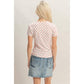 Polka Dot Short Sleeve Crew Neck Top