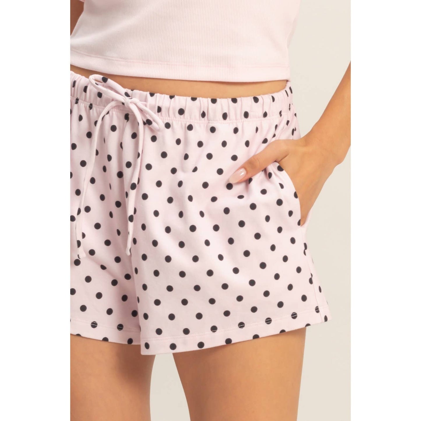 Polka Dot Drawstring Shorts